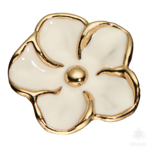 SMALL PAPATYA-69-WHITE PEARL Ручка кнопка, глянцевое золото