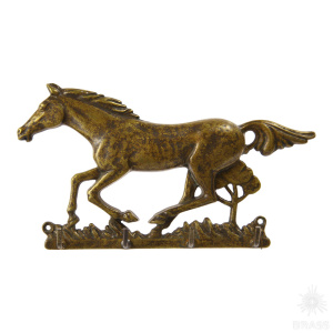 131093 Вешалка для одежды "Лошадь", античная латунь