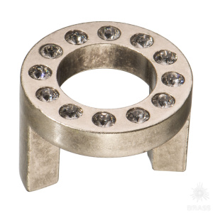 CENTER/P-AR Ручка кнопка c кристаллами Swarovski, античное серебро