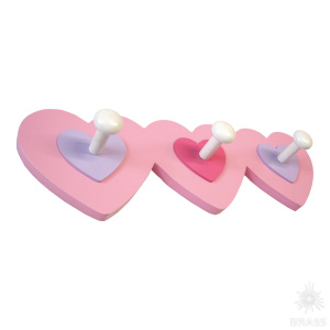 907RS Вешалка деревянная, сердца