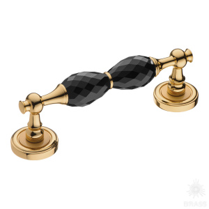 1037-3020-2 Ручка скоба, латунь, глянцевое золото/чёрный