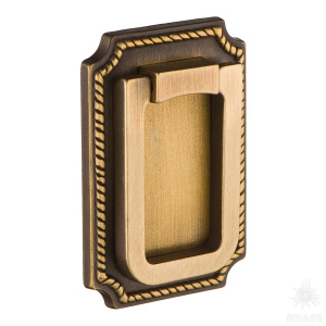 3381.0065.001 Ручка скоба на подложке, античная бронза