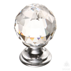 9933-400 Ручка кнопка с кристаллом Swarovski, глянцевый хром