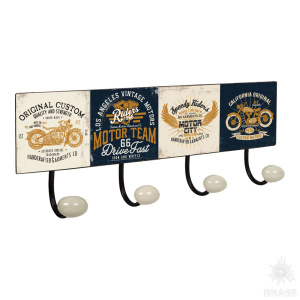 9063N19 Вешалка декоративная MOTOR ROAD, металл/фарфор