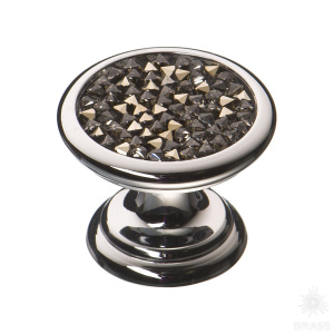 07150-517 Ручка кнопка c кристаллами Swarovski, глянцевый хром