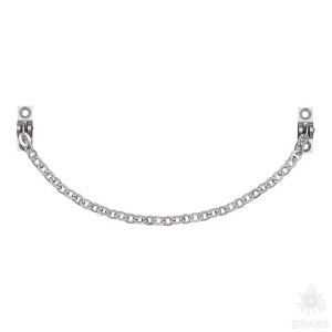 076130N Цепочка-ограничитель, выполнена из латуни, узкое звено, глянцевый хром 297 мм