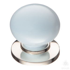 3005-51-BLUE Ручка кнопка, голубой/глянцевый никель