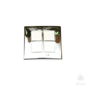 7174.0038.026.084 Ручка кнопка эксклюзивная коллекция, глянцевый хром с белой эмалью