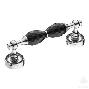 10437-520-2 Ручка дверная, латунь, глянцевый хром/чёрный