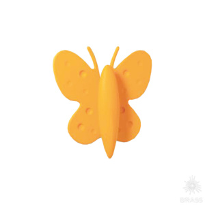 453032ST07 Ручка кнопка детская, бабочка жёлтая 32 мм