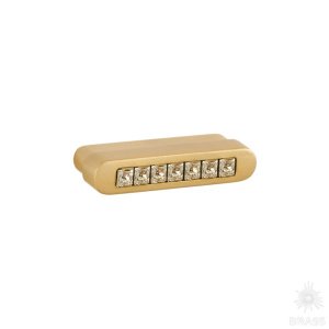 7166.0044.027 Ручка кнопка с кристаллами Swarovski, матовое золото 32 мм