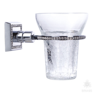 3515-75-005 Стакан для зубных щёток, латунь с кристаллами Swarovski, глянцевый хром