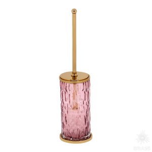 3504Y-180-318 Ёршик, латунь, розовое стекло, глянцевое золото