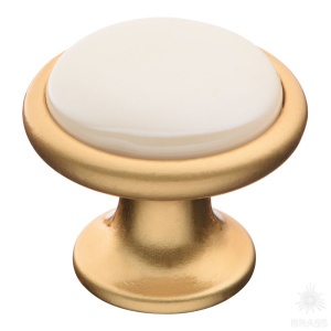 3008-61-L PEARL Ручка кнопка, матовое золото/перламутровый