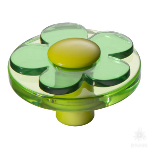 679VE Ручка кнопка, цветок зелёный