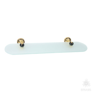 3511-71-320 Полка для ванных аксессуаров, латунь с чёрными кристаллами Swarovski, глянцевое золото