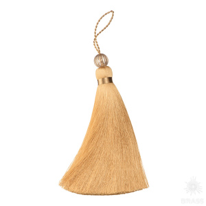 9434 Декоративная кисть цвет PF5682 (Золотистый), отделка 3002, бусина Тыква