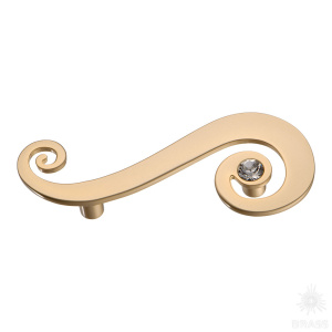 7182.0064.027.I Ручка скоба с кристаллом Swarovski, матовое золото 64 мм