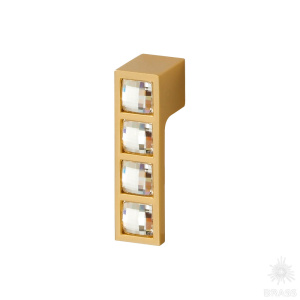 1015.0055.027 Ручка кнопка с кристаллами Swarovski, матовое золото