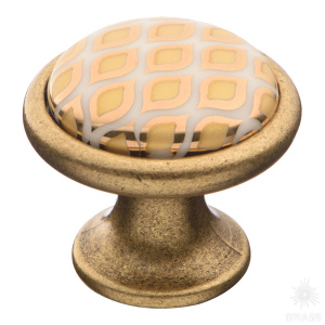 3008-40-000-456 Ручка кнопка, старая бронза/орнамент