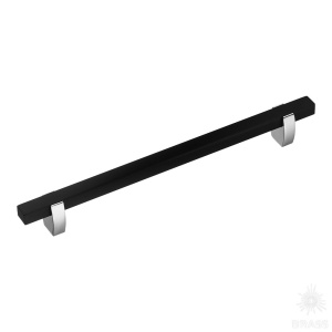 765-192-Chrome-Matt Black Ручка скоба, глянцевый хром/чёрный 192 мм