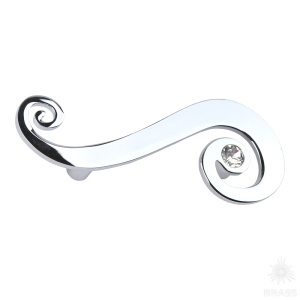 7182.0064.026.I Ручка скоба с кристаллом Swarovski, глянцевый хром 64 мм