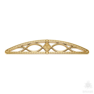 1587-28 ATL Накладка декоративная, в форме короны, глянцевое золото-oro cepillado