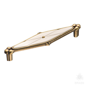 336128MP10PL21 Ручка скоба современная классика, старая бронза/белый 128 мм