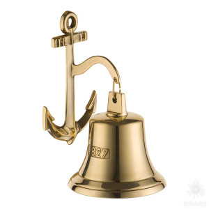 00252 Колокол с якорем, латунь
