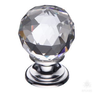 9993-400 Ручка кнопка с кристаллом, глянцевый хром