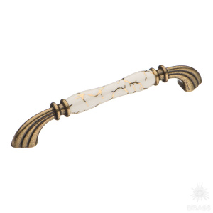 1905-40-160-449 GOLD Ручка скоба керамика с металлом, орнамент/старая бронза 160 мм