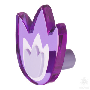 665MOX Ручка кнопка выполнена в форме тюльпана, фиолетовый