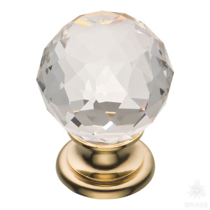 9993-100 Ручка кнопка с кристаллом, глянцевое золото