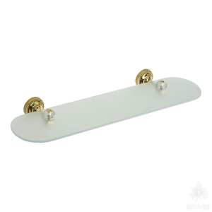 3511-71-003 Полка для ванных аксессуаров, латунь с кристаллами Swarovski, глянцевое золото