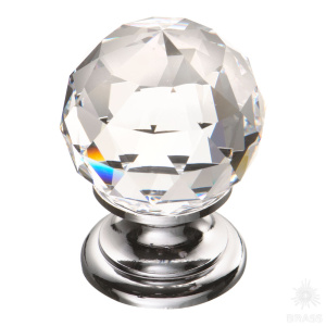 9932-400 Ручка кнопка с кристаллом Swarovski, глянцевый хром