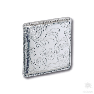 1003.0070.021.173 Ручка кнопка, серебряная кожа с растительным орнаментом