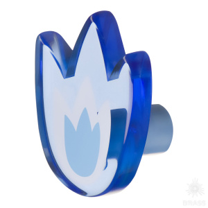 665AZX Ручка кнопка выполнена в форме тюльпана, голубой