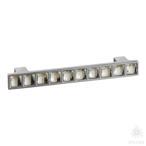 7162.0096.026 Ручка скоба с кристаллами Swarovski, глянцевый хром 96 мм