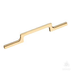 1112 128MP11 Ручка скоба, глянцевое золото 128 мм