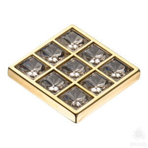 MT8138B-10 Ручка кнопка с кристаллами, глянцевое золото