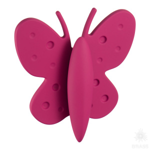 453032ST10 Ручка кнопка детская, бабочка малиновая 32 мм
