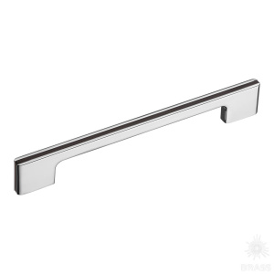 182160MP02PL15 Ручка скоба, глянцевый хром/коричневый 160 мм