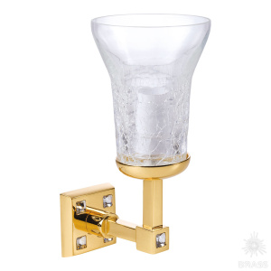 3502-72-003 Светильник однорожковый, латунь, стекло, с кристаллами Swarovski, глянцевое золото