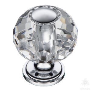 0737-005-1 Ручка кнопка с кристаллом, глянцевый хром