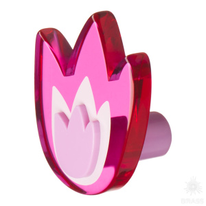 665MGX Ручка кнопка выполнена в форме тюльпана, малиновый