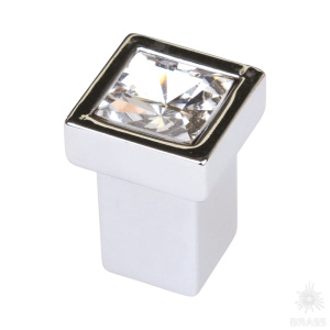 MT8135B-40 Ручка кнопка с кристаллом, глянцевый хром