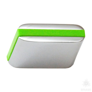 429025MP02PL13 Ручка кнопка, глянцевый хром/зелёный