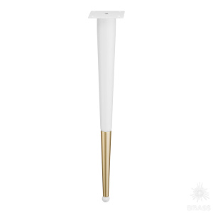 KMA-0124-0510-B12-C25 White/Matt Gold Опора мебельная, белый/матовое золото