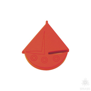 604RJ Ручка кнопка детская, кораблик красный