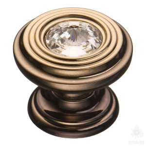 9953-771 Ручка кнопка с кристаллом Swarovski, старая бронза